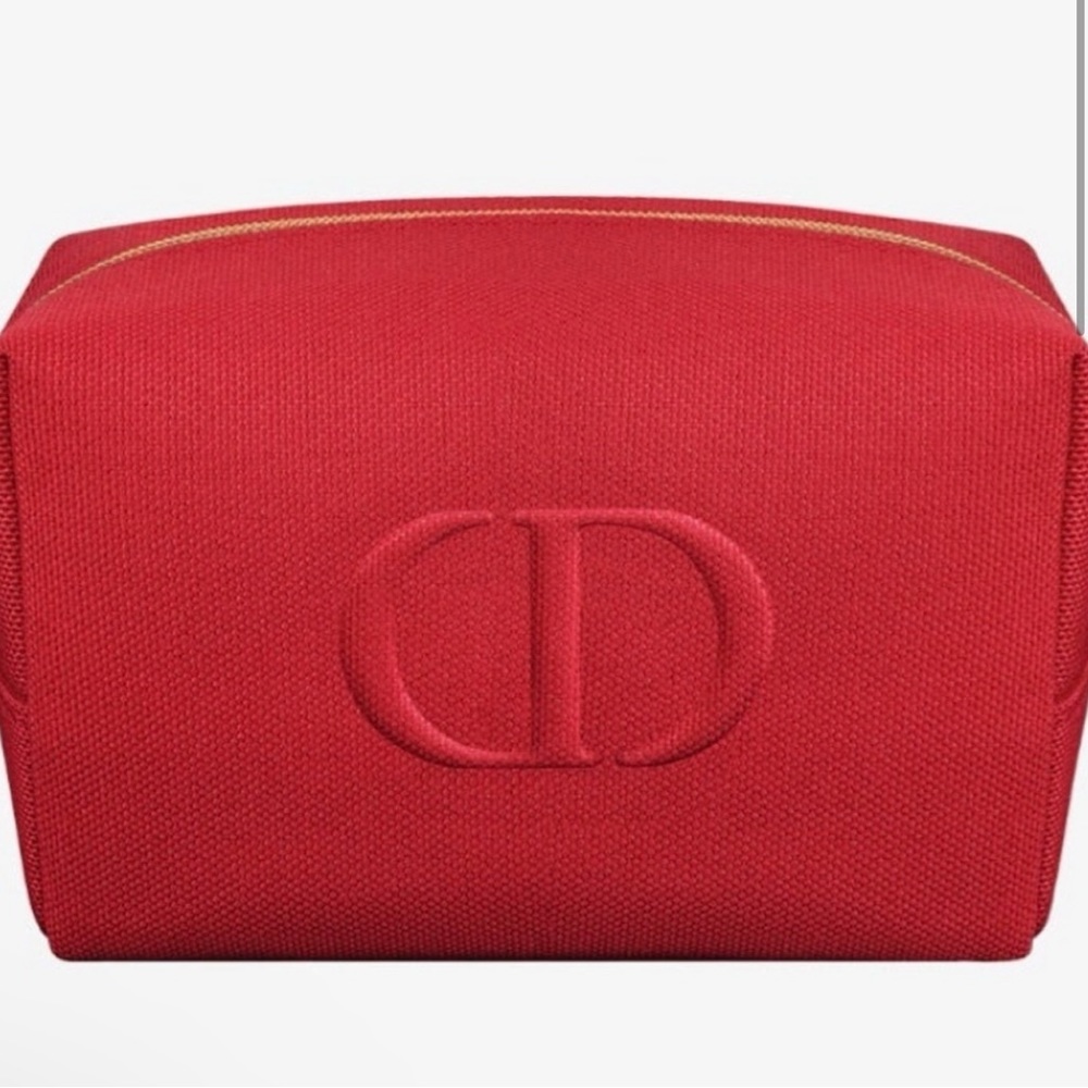 Dior Red Beauty Pouch Cosmetic Organizer Makeup - Picture 3 of 7